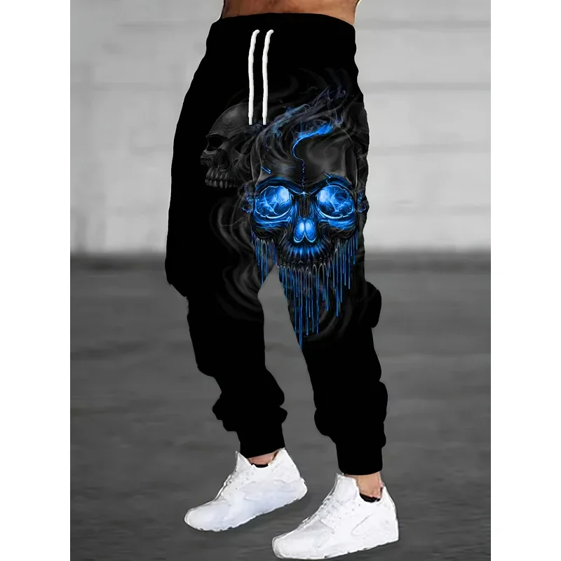 

New style long pants with skull print, quick drying, high-quality autumn and winter casual sports pants, outdoor running clothe