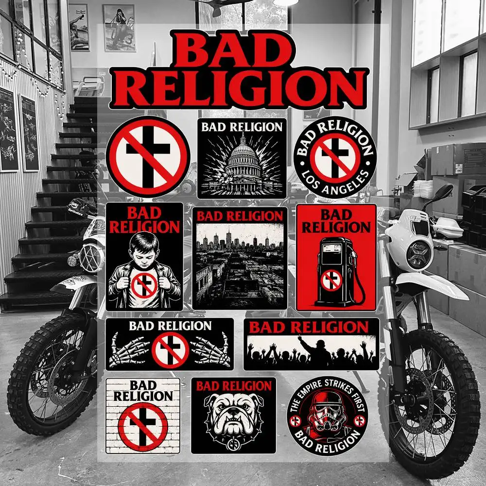 B-A-d Religion Ästhetische Graffiti Wasserfeste PVC-Aufkleber für Auto Motorrad Skateboard Helm Notizbuch
