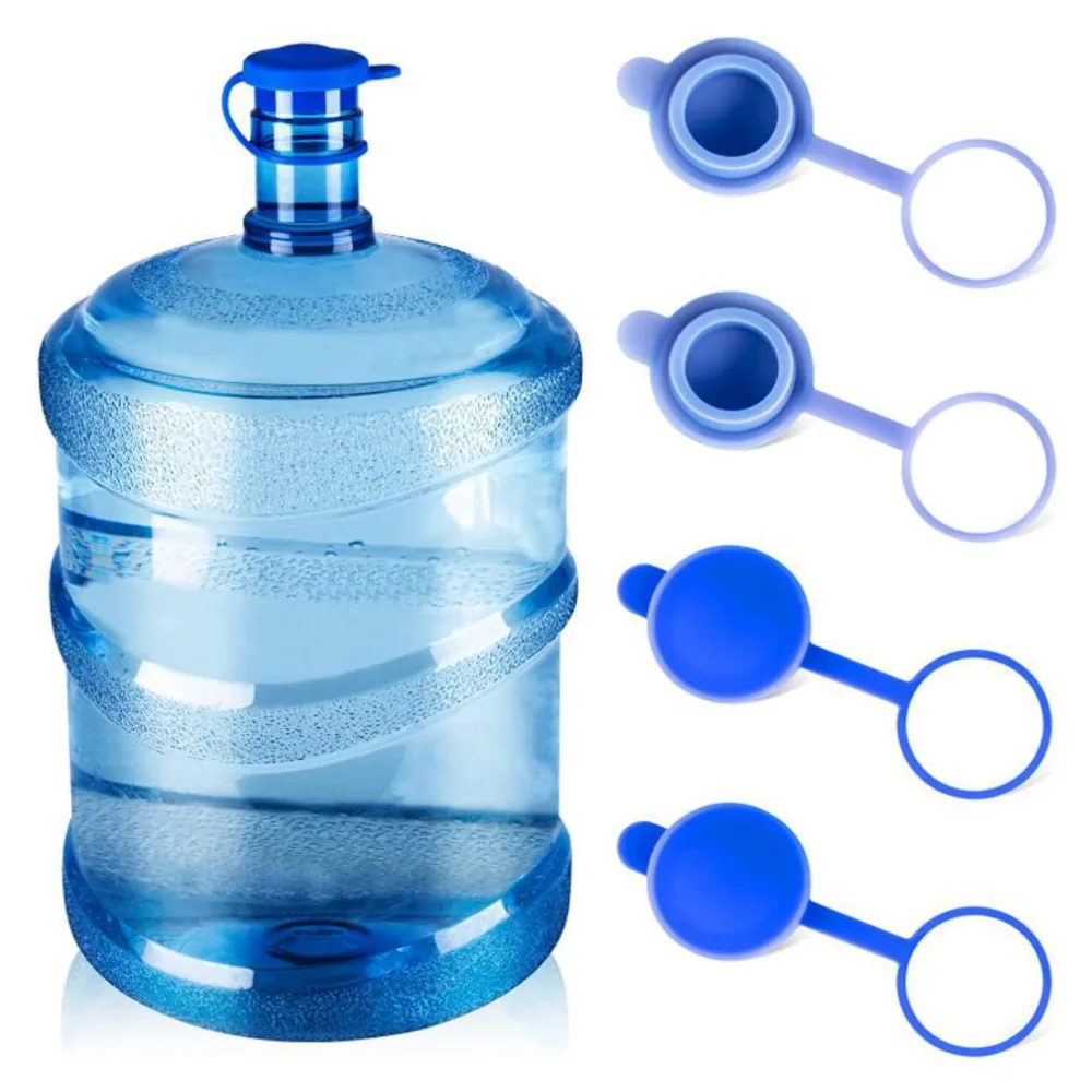 

High Quality Non-Spill Water Jugs Cap Durable Thick Bottle Cap Reusable with Inner Plug Silicone Water Bottle Cover
