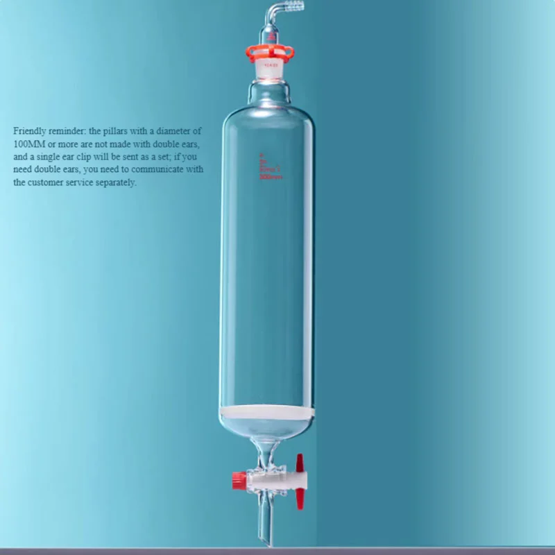 Thick wall chromatography column PTFE glass piston analytical chromatography adsorption filtration instrument high borosilicate