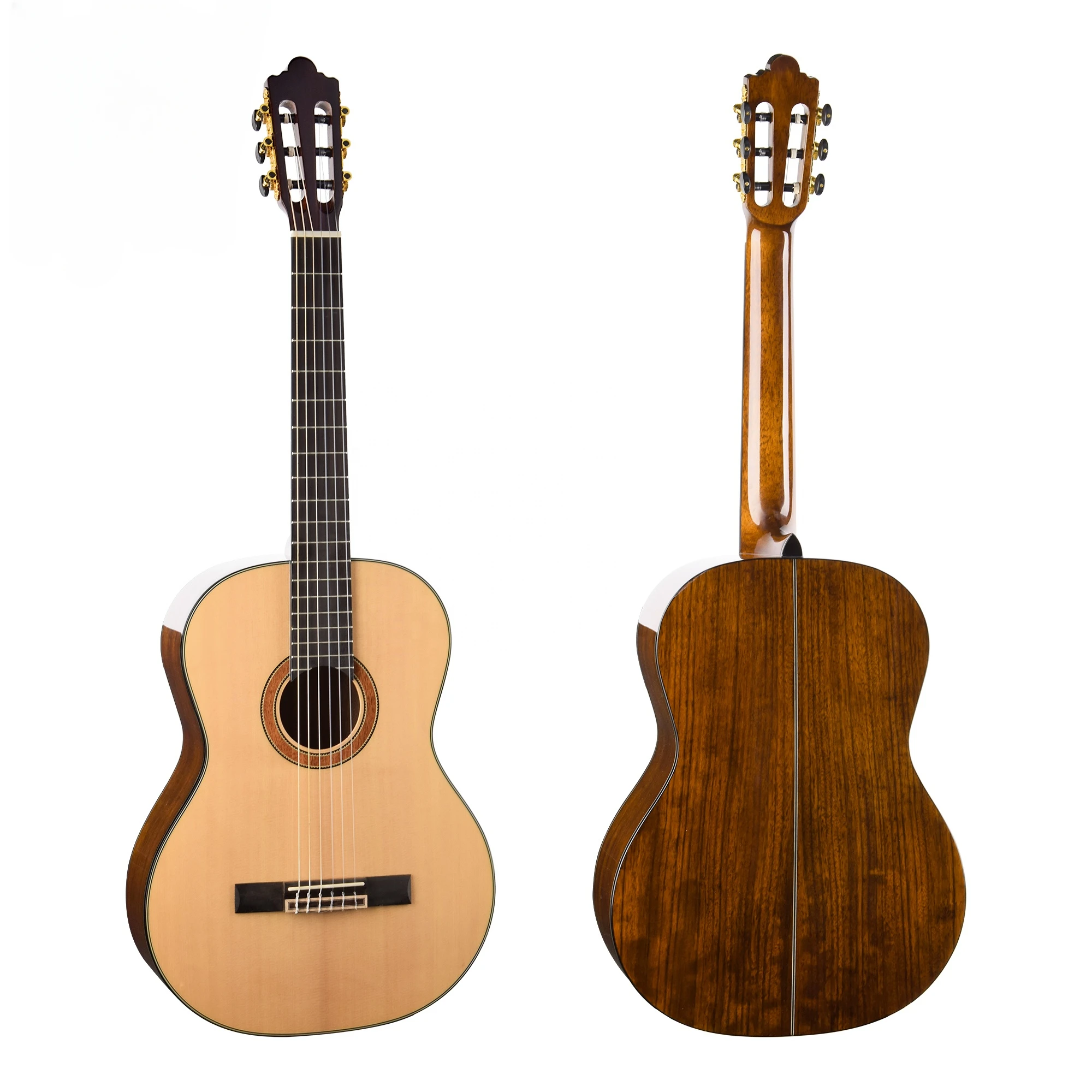 

China Manufacturer Handmade Solid Spruce High Glossy 39 Inch 6 Strings Musical Instruments Classical Guitar