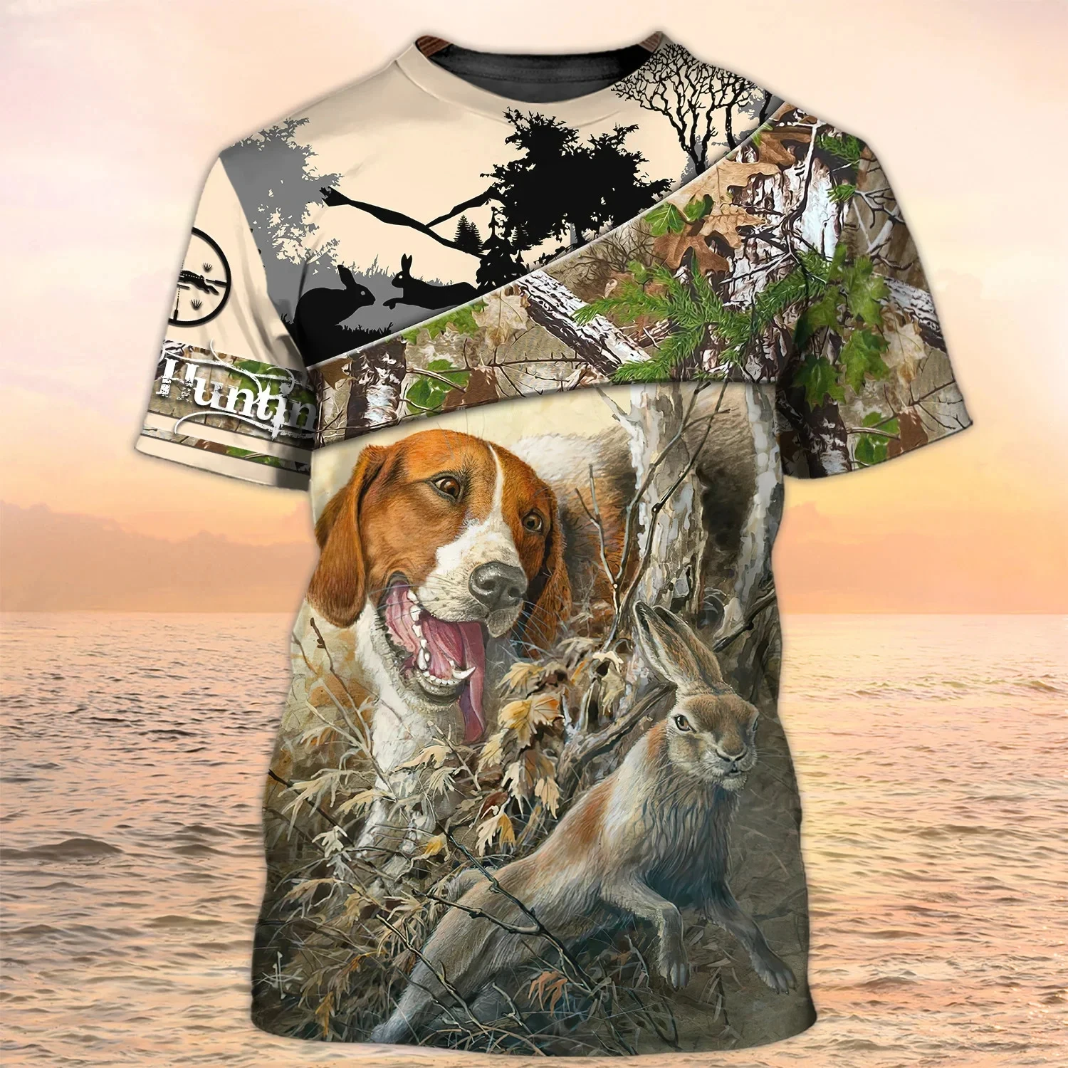 Rabbit Dog Duck Hunting T-Shirts Animal 3D Print Men Short Sleeve O-Neck T Shirt Oversized Tees Harajuku Top Man Street Clothing