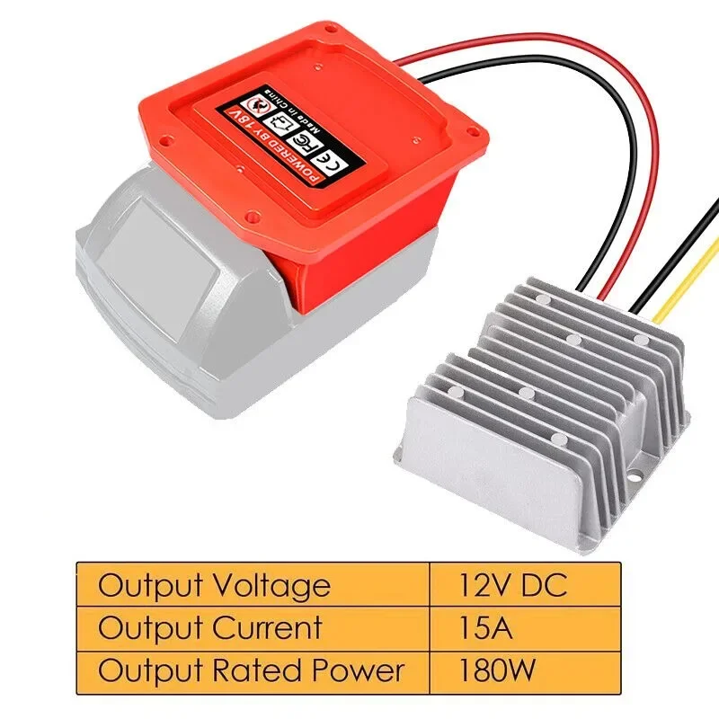 Imagem -04 - Step Down dc Conversor de Tensão para Milwaukee 18v a 12v Battery Dock Adaptador de Alimentação Conversor Buck Boost Automático Faça Você Mesmo 15a 180w