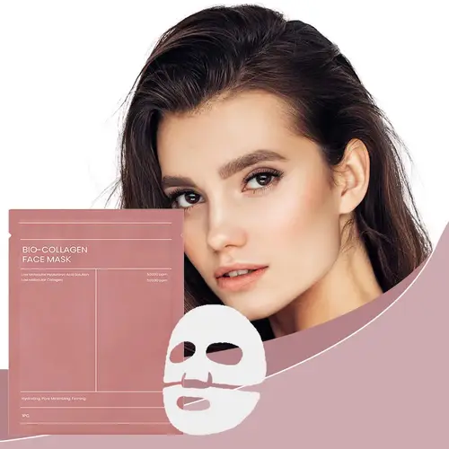 Imagen 2 del producto Mascarilla facial de colágeno biológico, mascarilla hidratante profunda para la noche, hidratante, refrescante, iluminador, cuidado de la piel facial