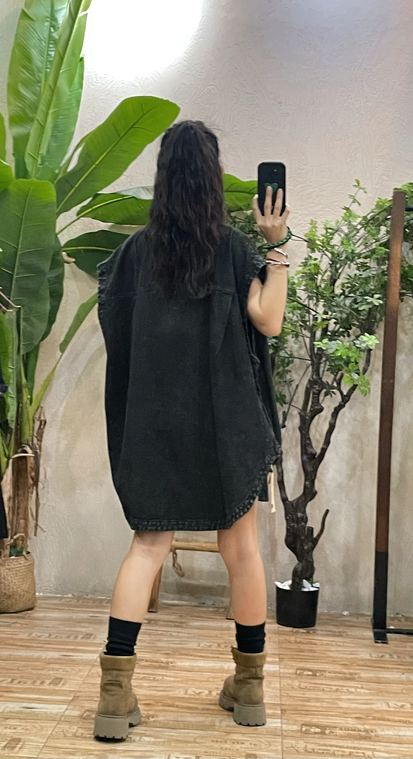 Gilet en jean rétro délavé pour femme, coupe ample mi-longue, bouton unique, col jaquet, vêtement d'extérieur, nouvelle collection automne