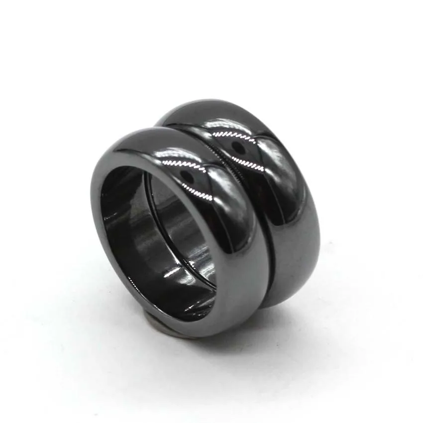 5pcs Natural Black Hematite Magnetic Stone Healing Ring 6mm Band Sizes 5 Through 12 Men Womens Ring Jewelry Girls Gifts