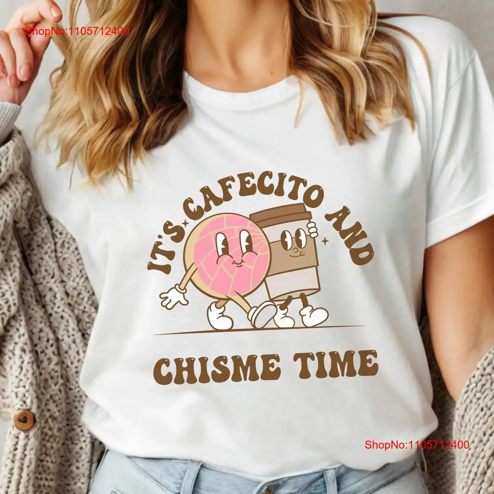 Cute Cafesito Y Chisme Time T Shirt For Women Vintage Coffee Lovers College Student Coworker Trendy vintage Washed Stylish