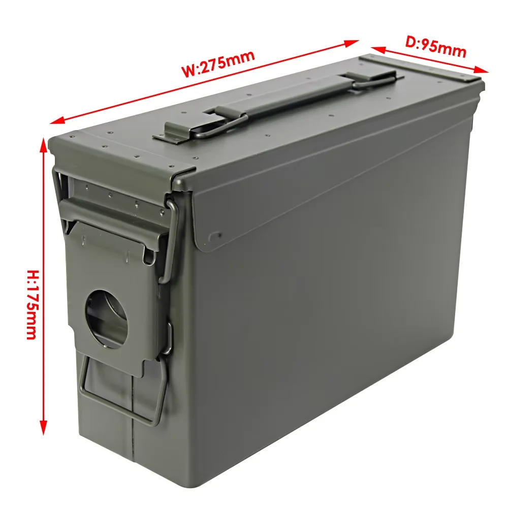 30 Cal Metal Ammo Can Steel Ammo Box Multifunction for Long-Term Waterproof Ammunition & Valuables Storage Box Accessory Box