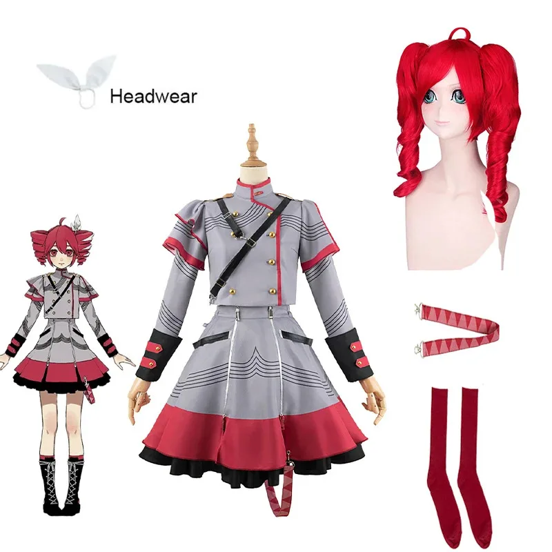 

Vtuber Kasane Teto Cosplay Costume Synthesizer V Teto's Wigs Halloween Accent Secondary Anime Costume