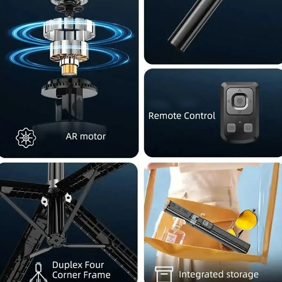 Rtyuyu Smartphone AI Follow Up Face Tracking 360 Rotating Tripod Travel Portable Selfie Vlog Shooting Anti Shake Tripod