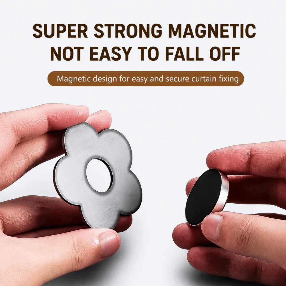 Light Block Magnet Curtain Clip Snap Lock No Drill Mount Window Fastener Hidden Silhouette Strong Hold Home Decor Gear