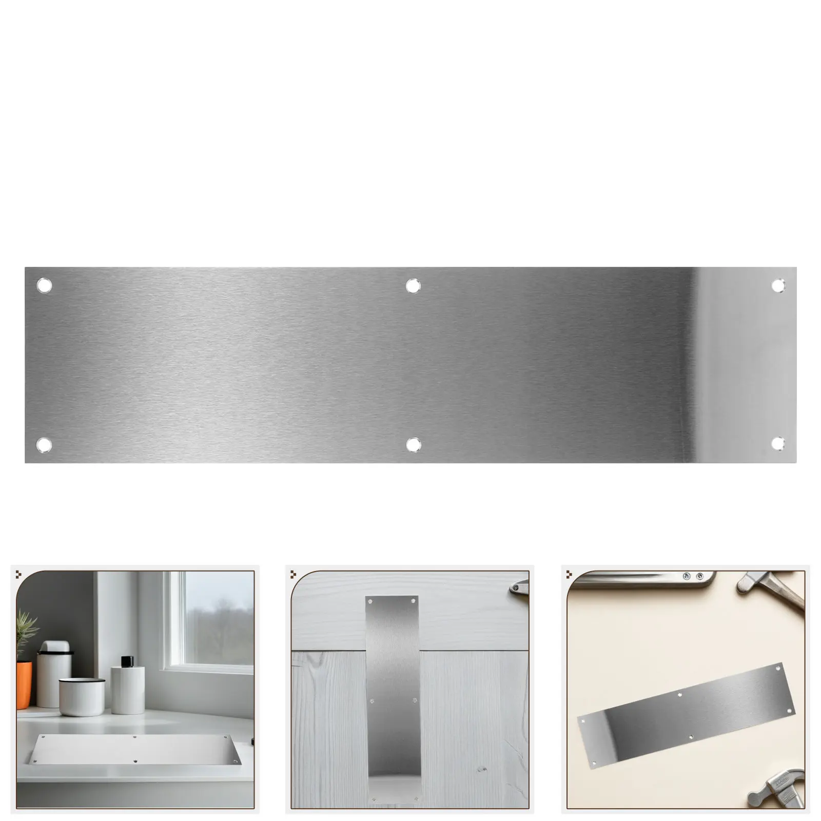 

Защитные накладки на двери из нержавеющей стали, 15,72x3,93 дюйма, для внутренней и наружной защиты, металлические защитные панели для дверей, для дома