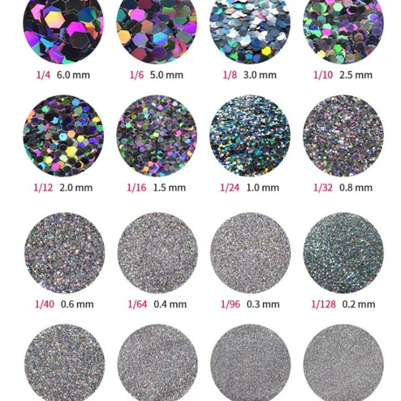 Nail Glitter Powder Jewelry Making Diy Resin Art Craft Fine Iridescent Sequins 100g/50g Chunky Glitter Holographic Laser Flakes
