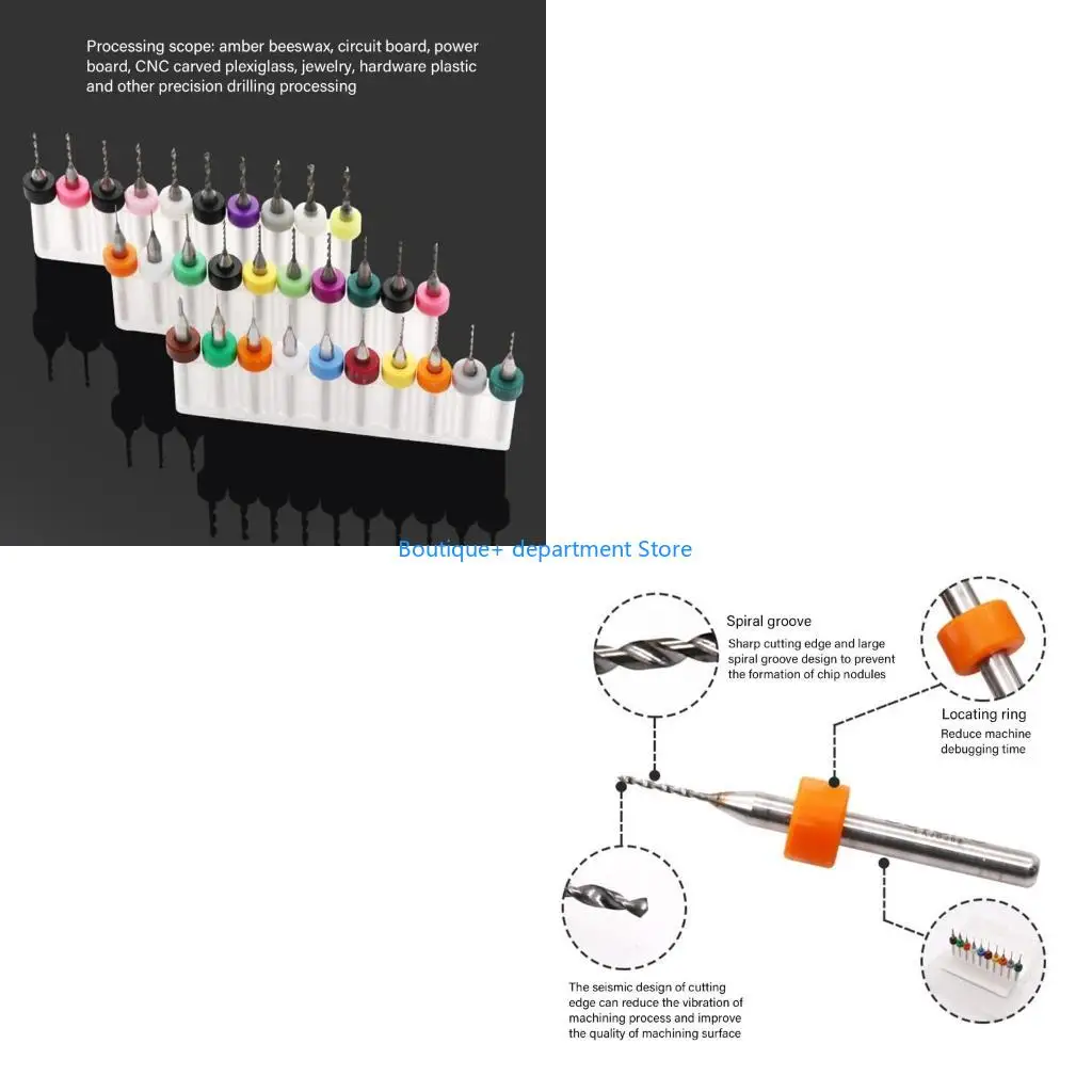 

E1PD Miniature Drill Bit 10Pcs for PCB Detailed Engraving and Fine Stone Jewelry
