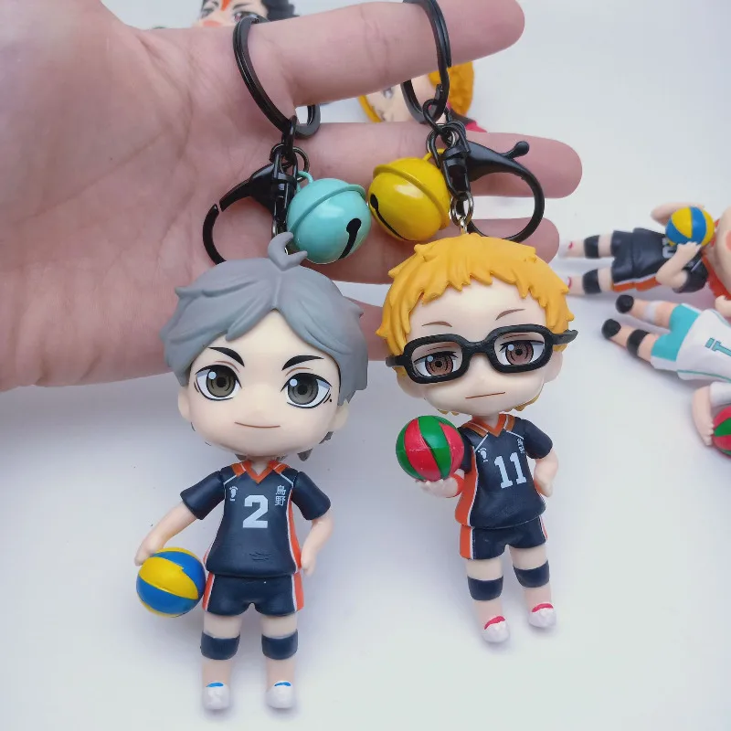 1 pièce de couleur aléatoire Haikyu!! Porte-clés en PVC 10CM, accessoire de Cosplay Anime, figurine d'action décorative mignonne