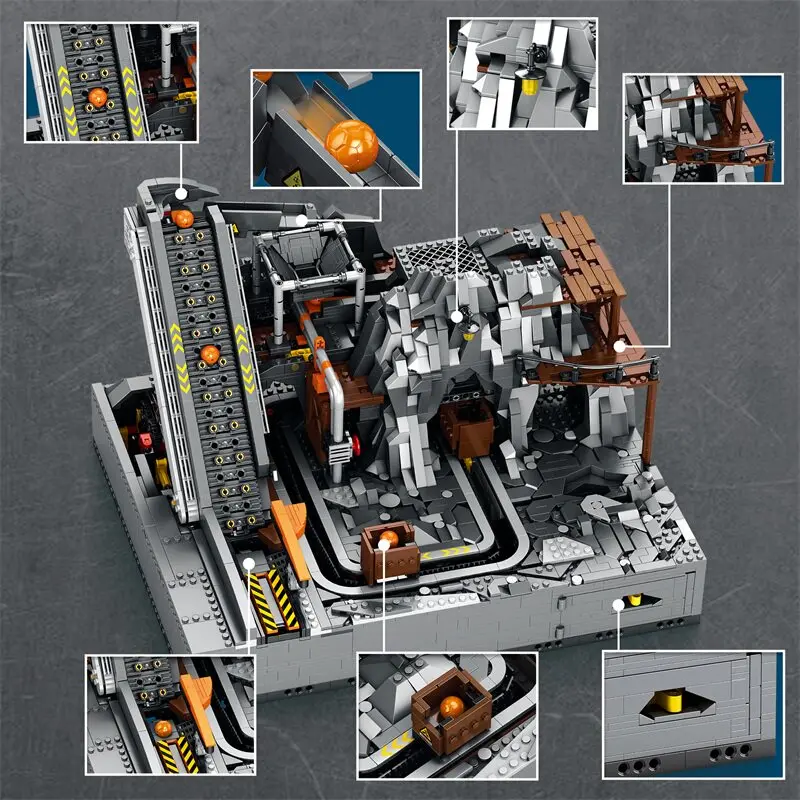 Mining Machine Building Blocks GBC Small Ball Factory Simulation Mining Car Conveyor Belt Mechanical Structure Boy Creative Toy