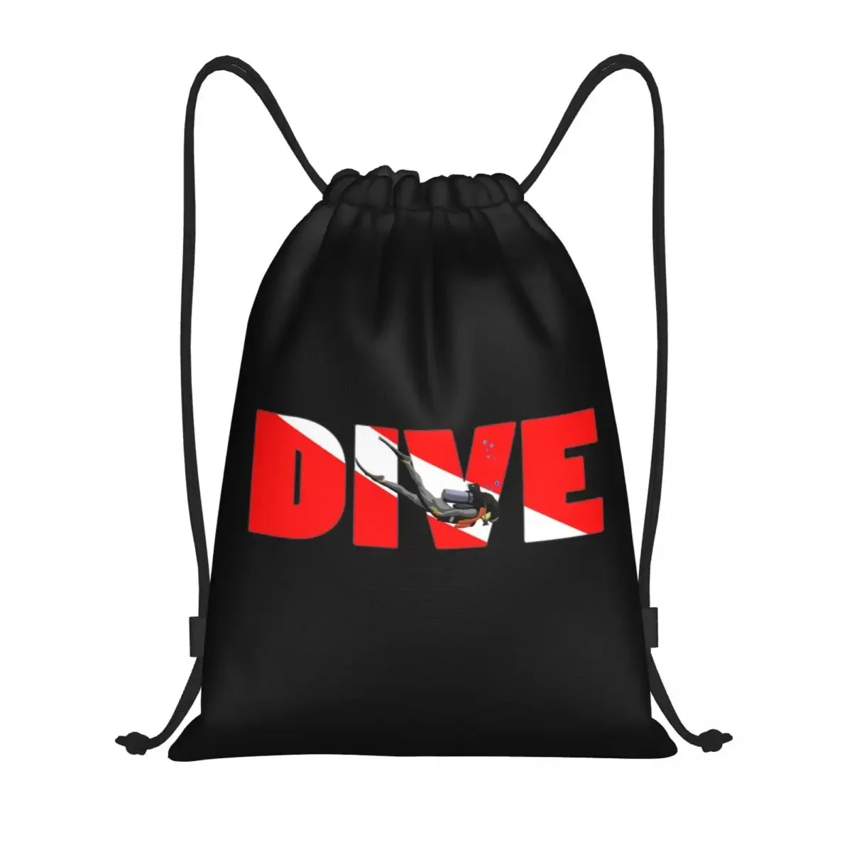 

Custom Scuba Dive Flag And Diver Drawstring Backpack Bags Women Men Lightweight Diving Lover Gym Sports Sackpack Sacks for Yoga