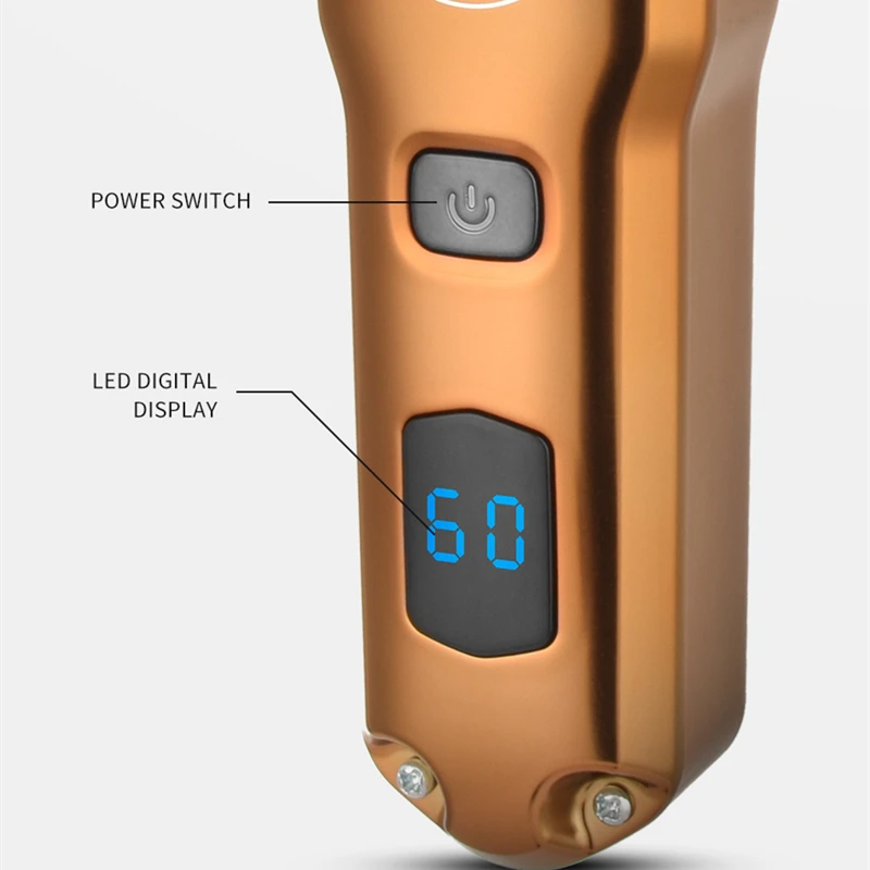 Vgr 927ที่ตัดขนไฟฟ้ามืออาชีพชาร์จไฟได้ดูแลส่วนบุคคลตัดผมสำหรับเครื่องโกนหนวดชายโลหะ LCD V-927 vgr