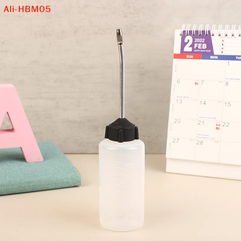 (HB05)Empty 120ML Sewing Machine Oil Bottle Clear White Plastic Spray Nozzle Oil Bottle Oiler Plastic Oiler For Lubricants Oil
