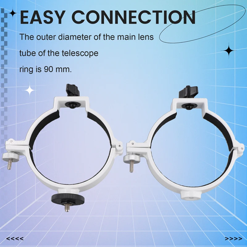 A32I 2 Pcs 80DX Astronomical Telescope Ring for Main Lens with an External Diameter of 90mm