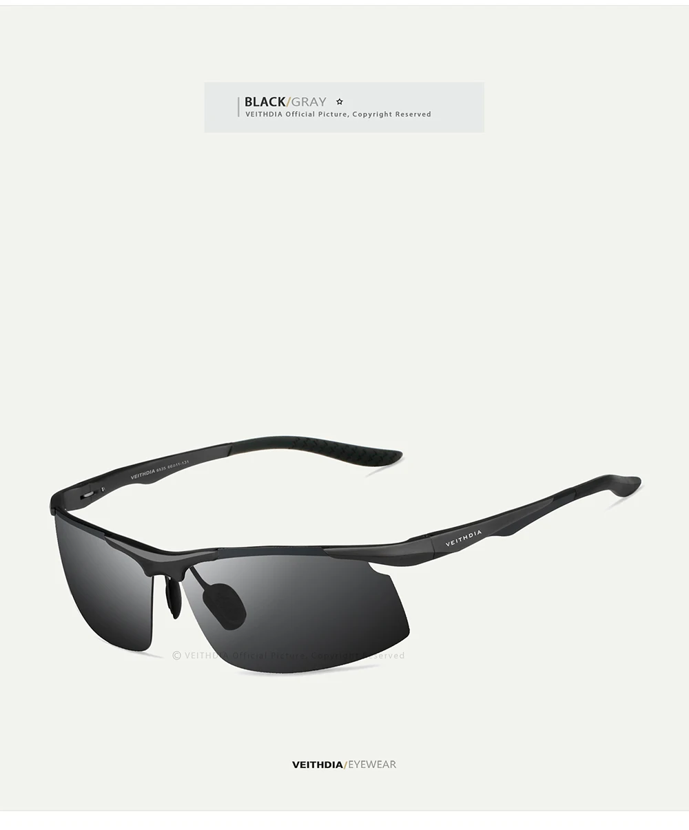 VEITHDIA Herren-Sonnenbrille für den Außenbereich, polarisiert, UV400-Linse, rechteckig, randlos, zum Fahren, Angeln, Sonnenbrille, Sportbrille für Männer, 6535 – Detail 22