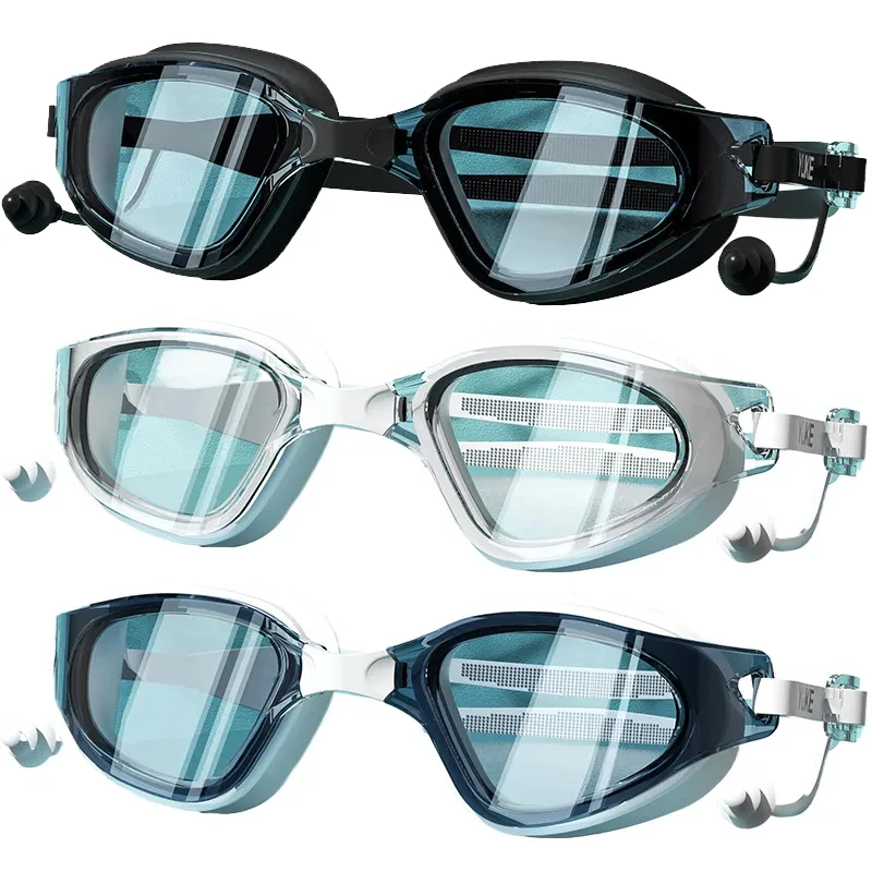 

Swimming Goggles HD Anti-Fog Waterproof Large Frame Swimming Glasses Swimming Cap Suit Diving for Swimming Only Equipment