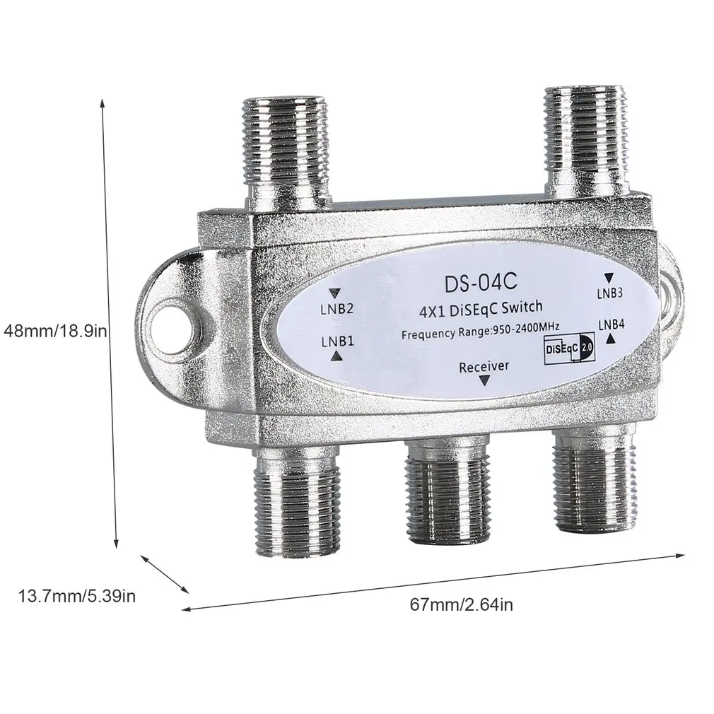 Chaude X 1 Diseqc 4 voies Commutateur DS-04C Haute Isolation allergique 4 Satellite Plats Numérique 4 LNB pour Récepteur Satellite Dropshipping