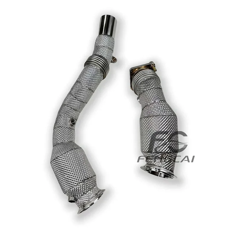 High Flow Sport Converter S55 F80 F82 M3 M4 3.0T Stainless Steel Heat Shield Downpipe Race Car Performance Power Upgrade