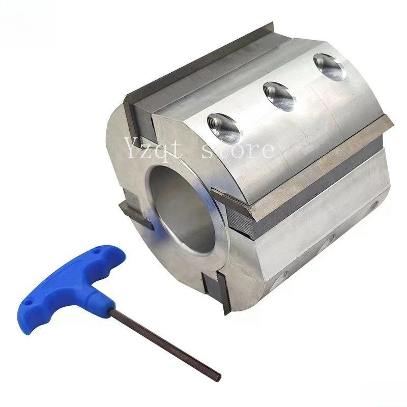 Aluminum four-sided planer head Woodworking end milling Vertical shaft Router  and pressing Wood planer Four-blade flat-mouth