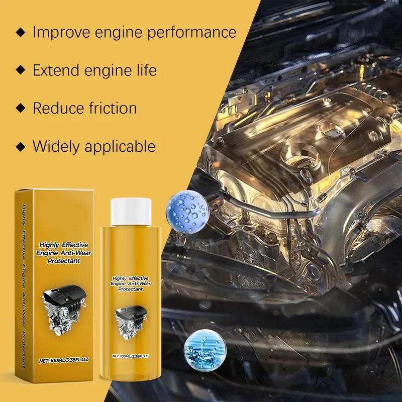 Oil Additive For Car Engine Engine Oil Additive Protectant Noise Reduction Car Accessories Performance Booster Wear & Tear