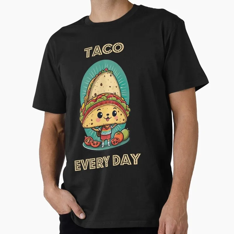 Mexican Street Food Tacos Graphic T Shirt 0915 Unisex Short Sleeve Funny Tee Taco Tuesday Cinco De Mayo Casual Streetwear Tops
