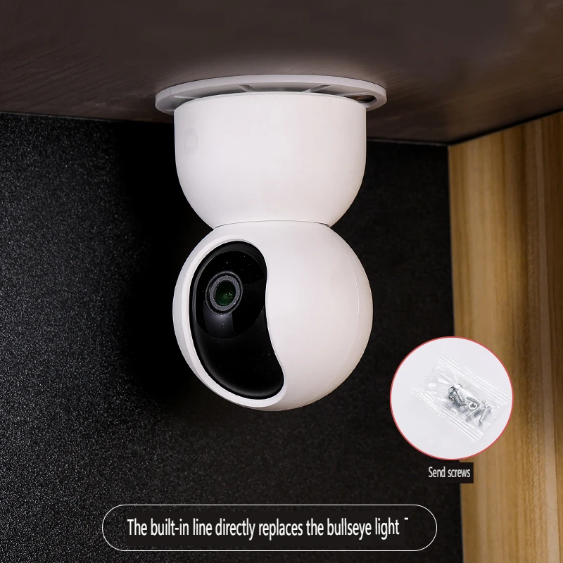 Suitable for Xiaomi Punching Hemispheric Mini Camera Hole Filler Downlight Mounting Bracket Ceiling Monitoring Pan/Tilt Hoisting Base Camera Hole Filler Bracket