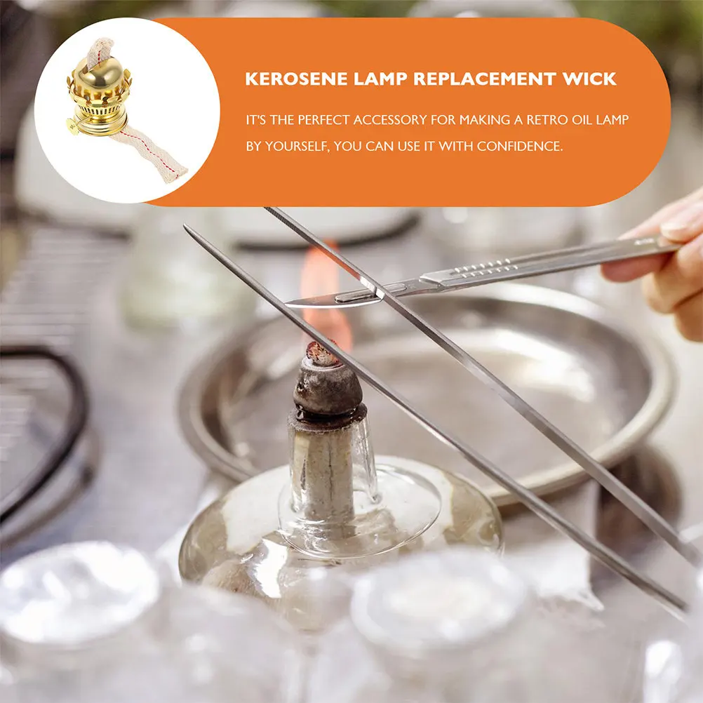 Lamp Replacement Burner Aluminum Alloy 3 Sets Glass Oil Lamp Accessories Vintage Metal Brass Retro Wick Holder