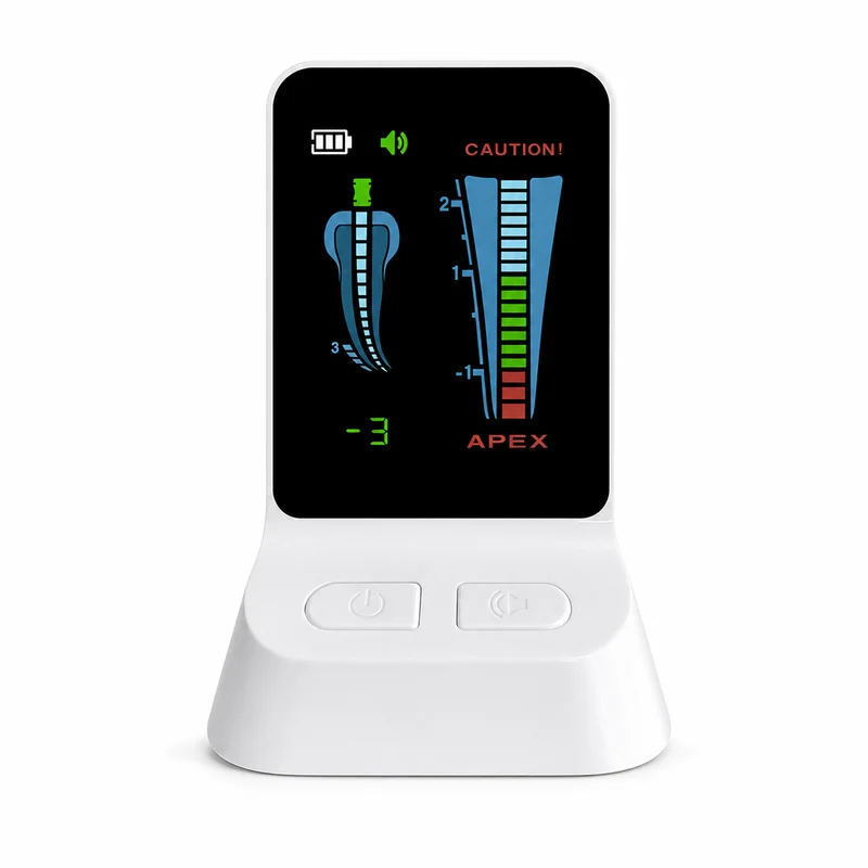 Dental Apex Locator Multi-Frequency Root Canal Meter 3-Colour Dynamic Alarm Autolavable File Clips Lip Hooks 0.1mm Accuracy