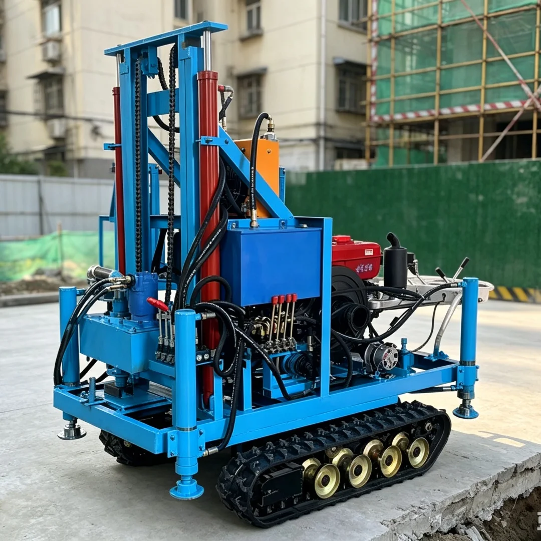 Customized Crawler Hydraulic Water Well Drilling Rig, Small Diesel‑powered Export‑oriented Drilling Machinery