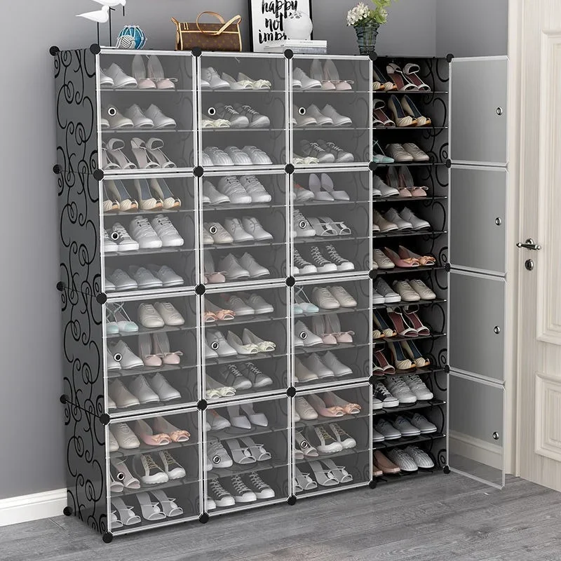 Modern Storage Shoe Cabinets Mobile Rack Organizers Capacity Boot 12 Cube Closet Modular