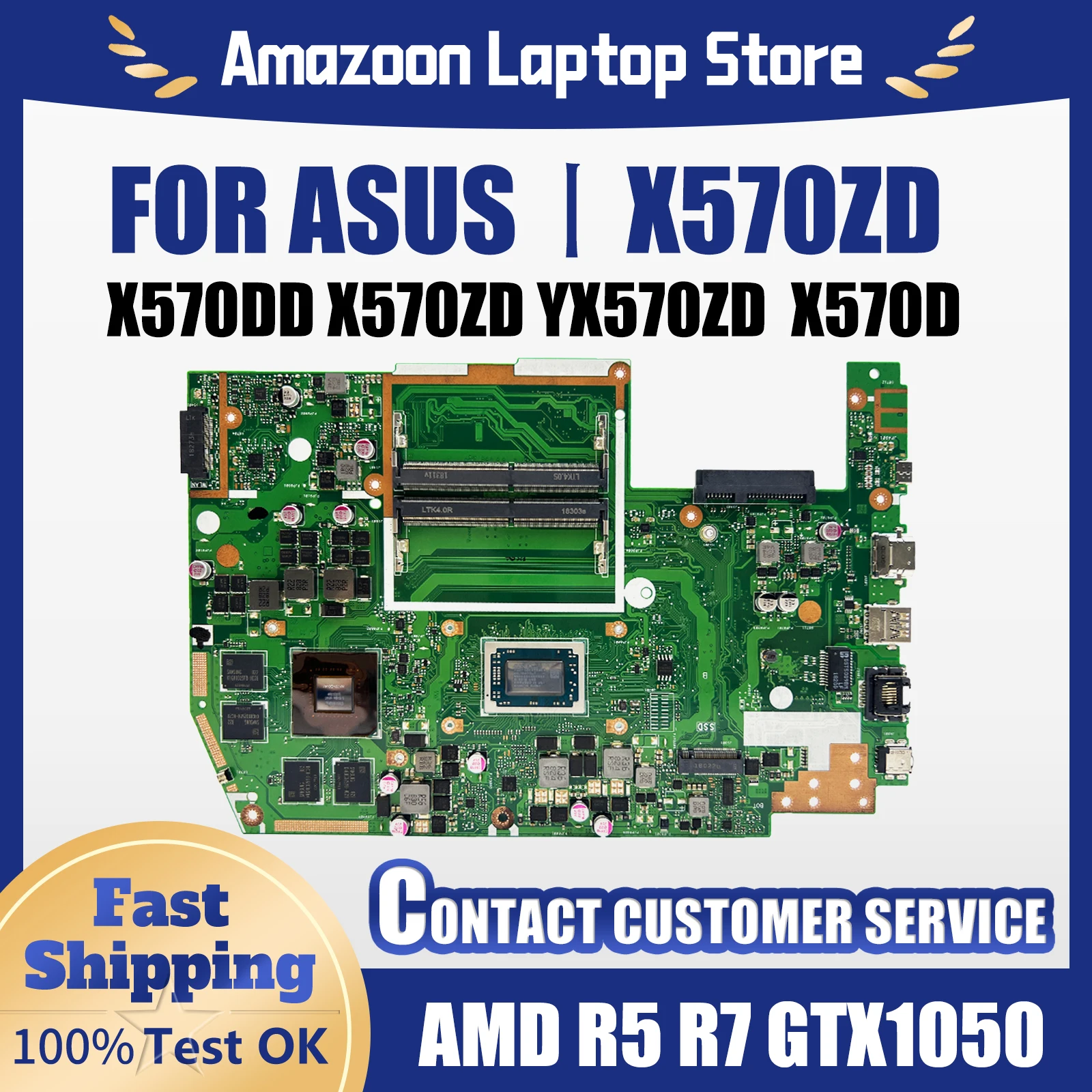 X570ZD/X570DD Notebook Mainboard For ASUS TUF X570DD X570ZD YX570ZD YX570DD X570D X570Z Laptop Motherboard AMD R5 R7 GTX1050