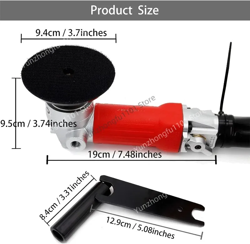 Wet Air Stone Polishers Pneumatic Water Grinders Air Powered Wet Sander with Rear Exhaust 5500 Rpm for Granite Marble Concrete