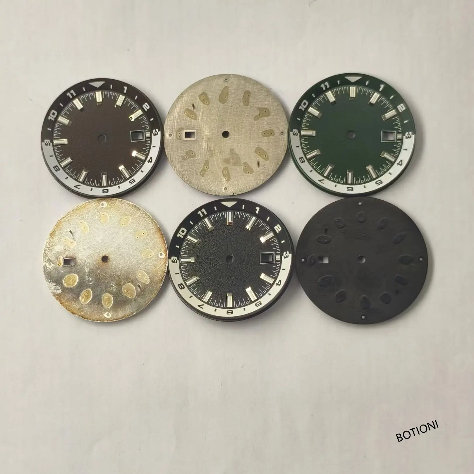 BOTIONI 36.5 مللي متر ساعة بقرص أسود أبيض أخضر أزرق قرص معقم قرص مضيء مناسب لحركة NH35 NH36 ، إكسسوارات وجه الساعة