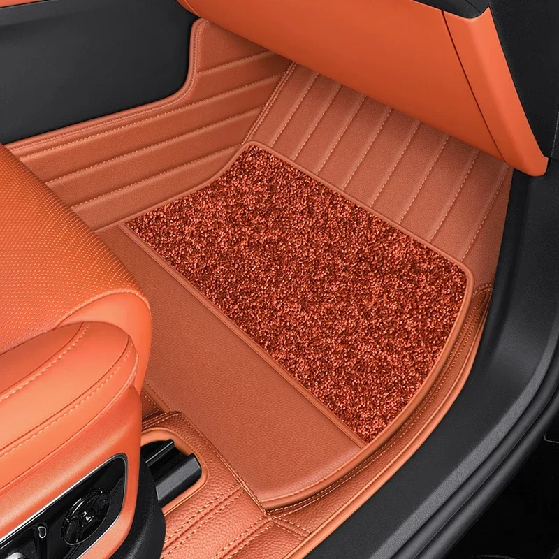 For XC60 XC90 S60 S90 Custom Fit Car Floor Mat Interior ECO Material Genuine Leather for Front and Rear Seat