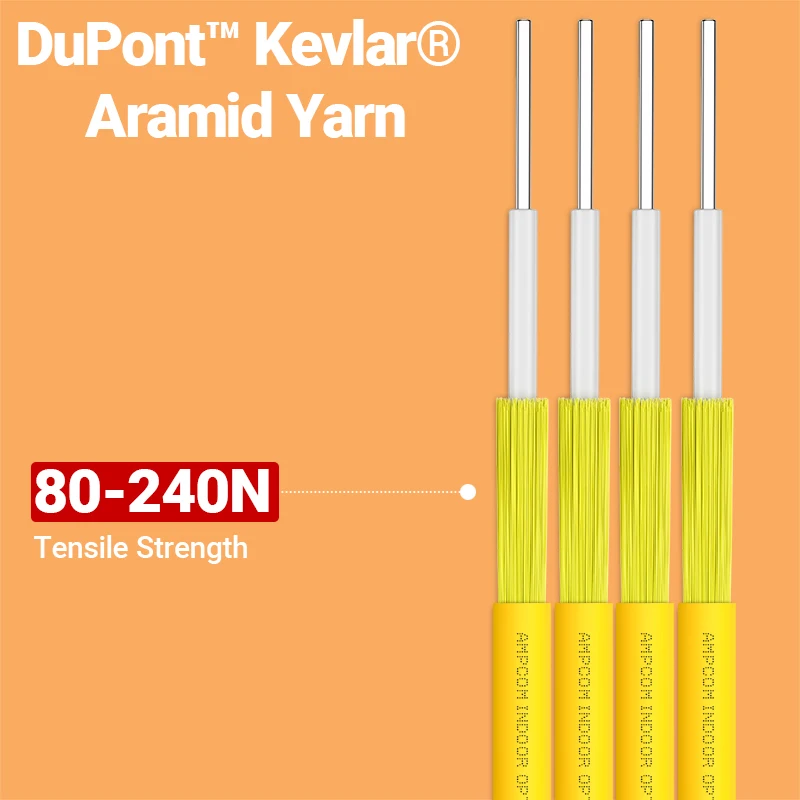 AMPCOM SC-FC UPC 광섬유 패치 케이블, 싱글 모드 단면 SMF 9/125μm 단일 모드 굽힘 무감도 2.0mm 광섬유 코드