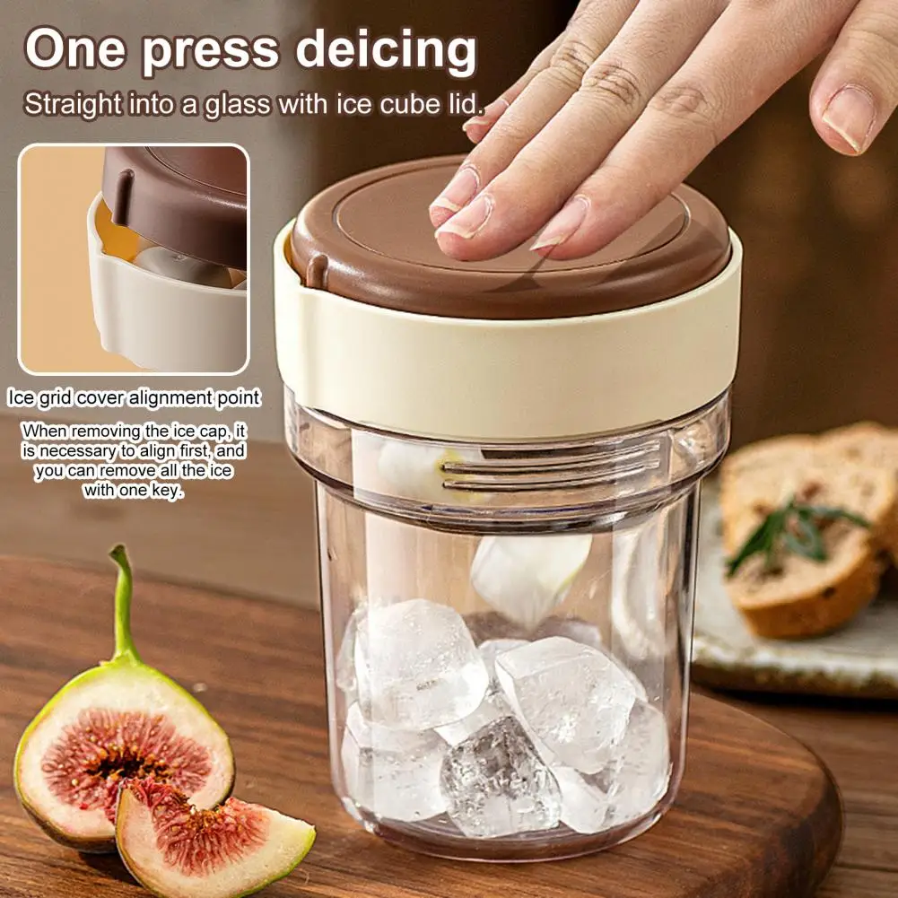 2-in-1 Ice Coffee Tumbler with Built-In Ice Cube Tray Portable Leak-Proof Cold Cup PP Easy-Release Insulated Coffee Tumbler