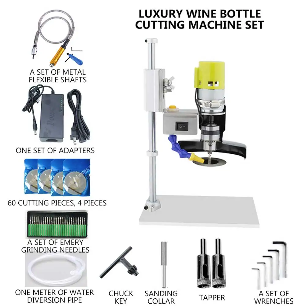 Multi-functional Glass Ceramic Bottle Cutting Grinding Punching MachineWine Bottle Cutting Machine Use For Making Flower Pot