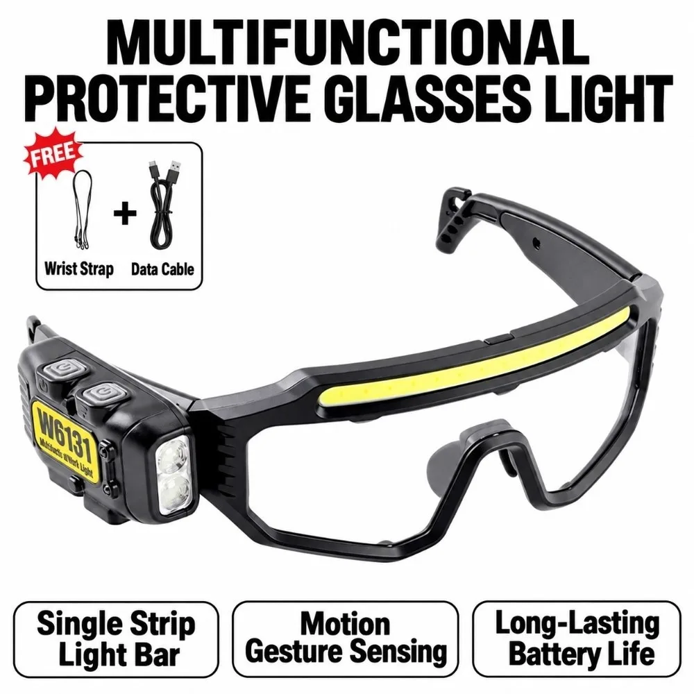 Three Light Source Motion Sensor Eyeglass Light Motion Sensor Multi Angle USB Rechargeable Headlamp Rechargeable Battery