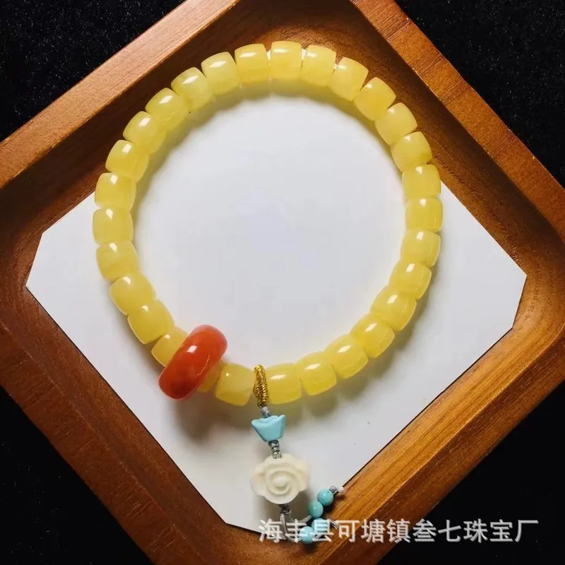Russian Old-Style Amber Bracelet With Rich Wax Content, Full Of Honey, Fashionable And Versatile