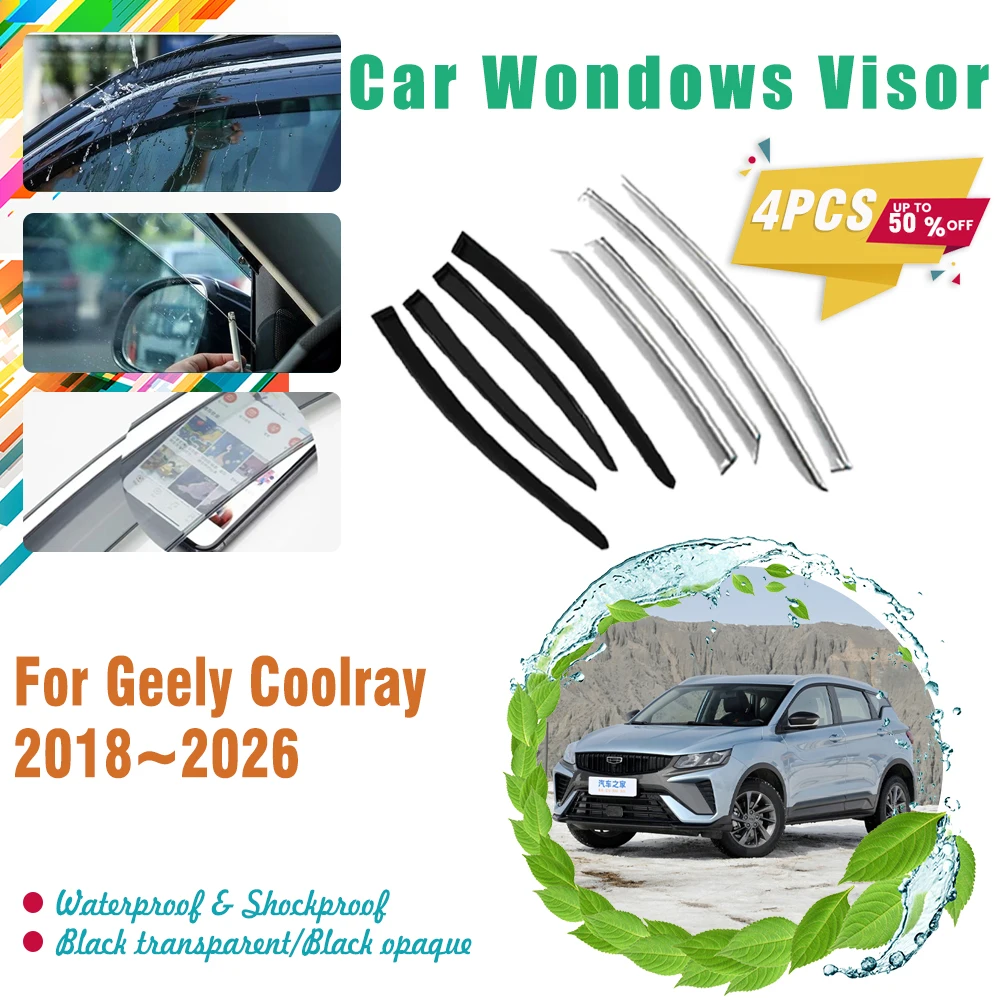 Car Windshields Fit For Geely Coolray Binyue SX11 2018~2026 Rain Side Window Vent Visors Rain Guards Deflector Carro Accessories