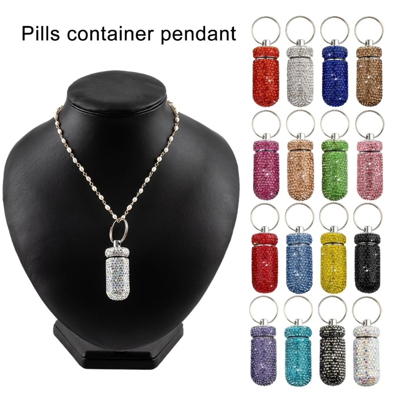 Practical Medicals Information Necklace Pills Storage Sturdy Alloy Unisex