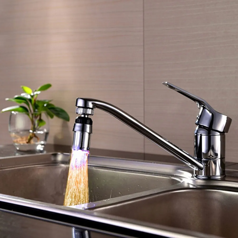 

Degrees Rotation Faucet LED Water Tap Temperature Fantastic Bathroom Faucer Decor Automatic Color Changing