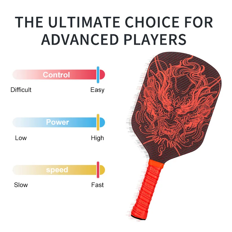 New Dragon Head Pattern Hot Pressing Integrated PP Honeycomb Core T700 Carbon Fiber Pickleball Paddle Competition Level Racket