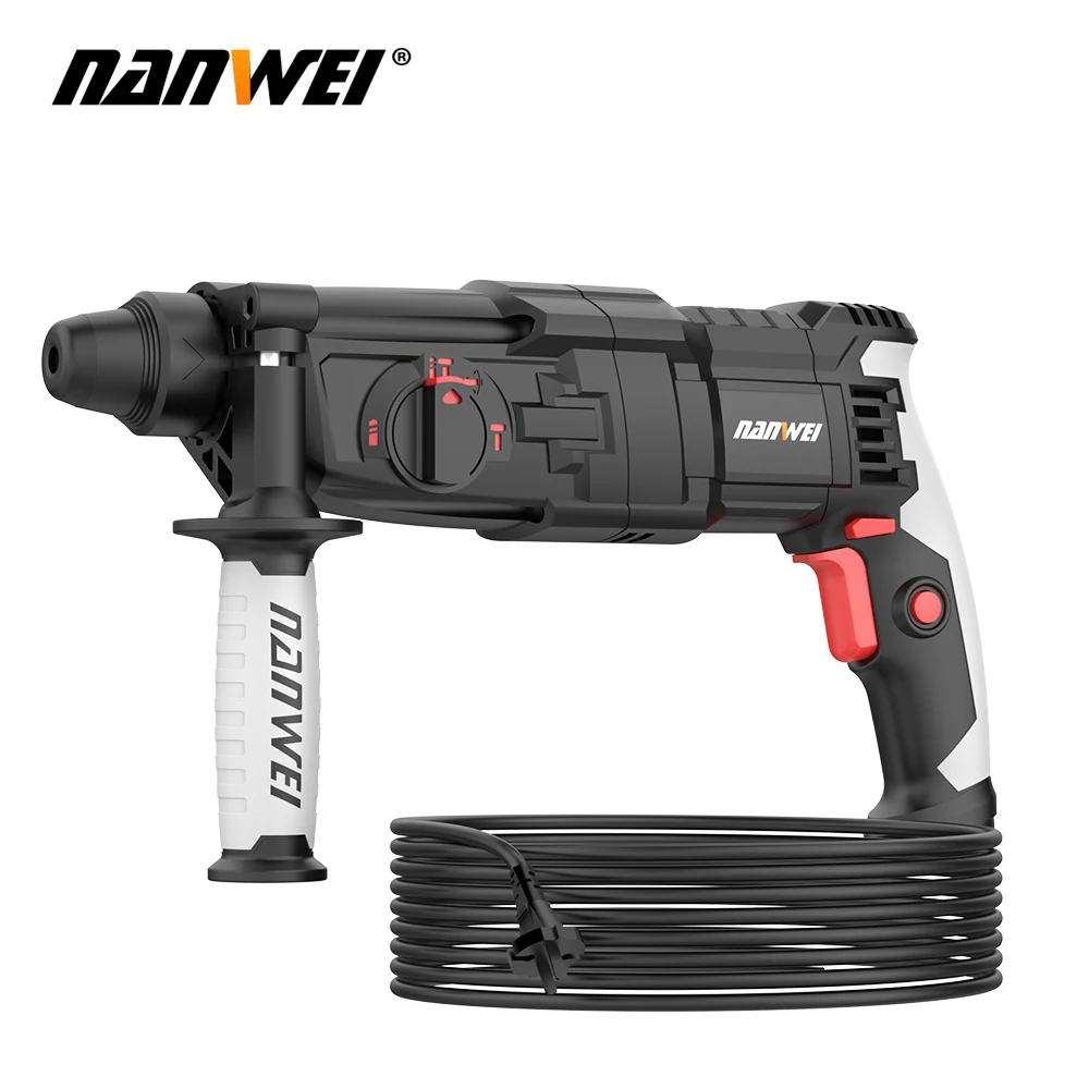Nanwei-martelo Elétrico Leve Grau Industrial Broca de Impacto Martelo Elétrico Dupla Utilização Multi Função